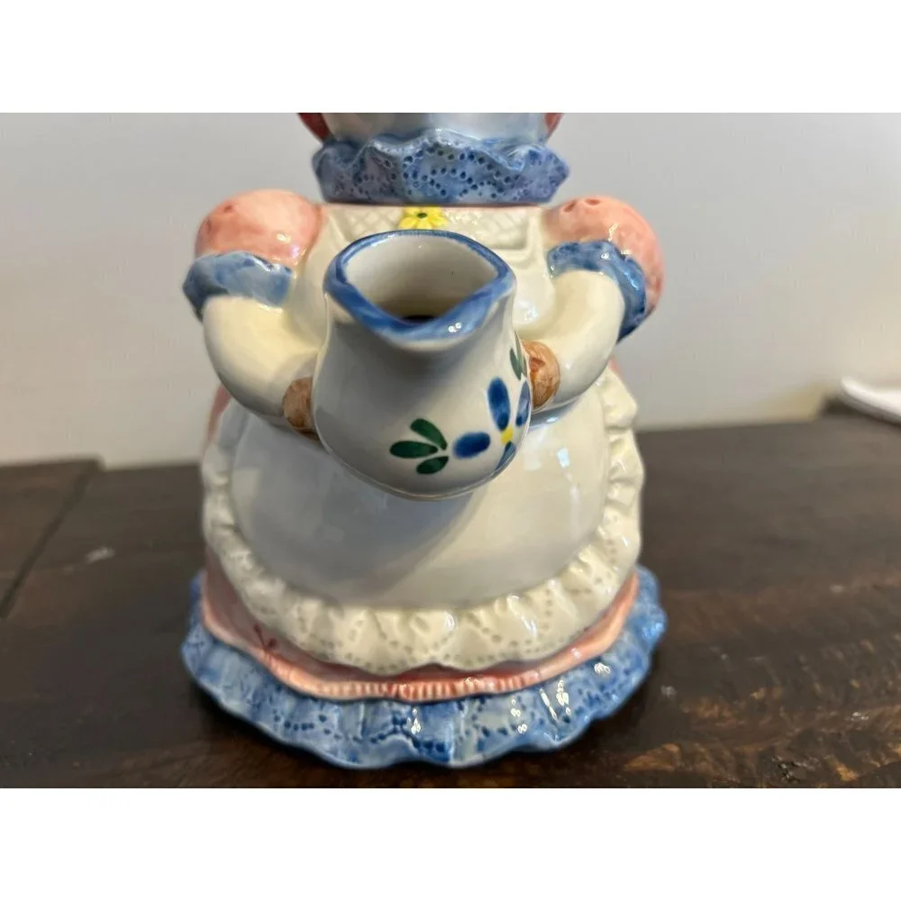 Vtg OTAGIRI Teapot Pig Hand-Painted Ceramic 9